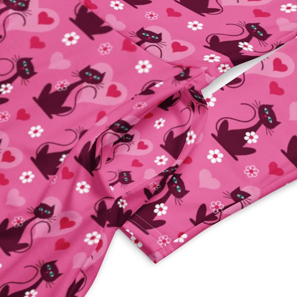 Kitty Cat Long Sleeve Pin Up Dress - Picture 7 of 11